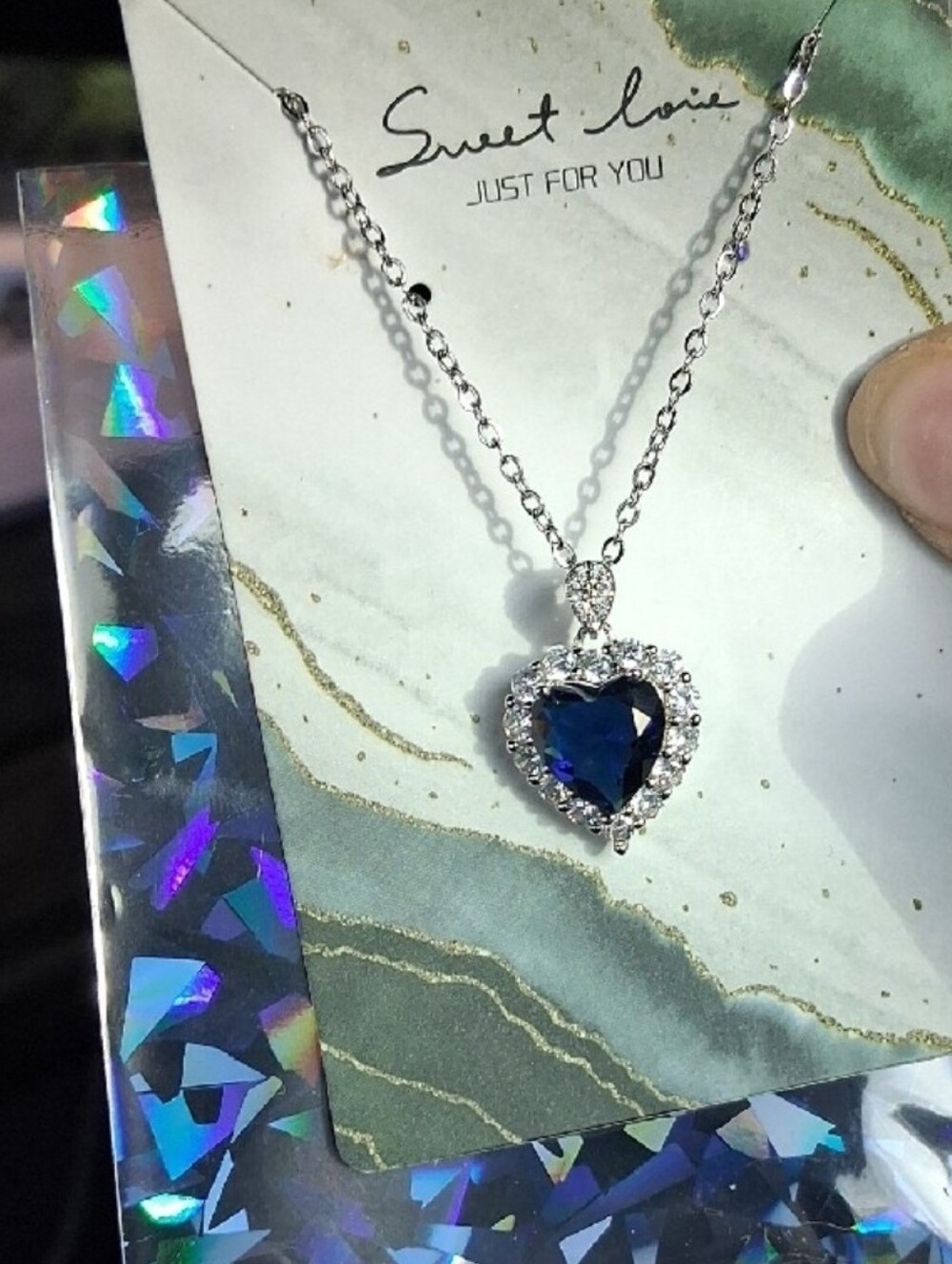 $8 Each Or Bundle 5/$20 Silver Necklace with Blue Heart Pendant - Picture 6 of 8